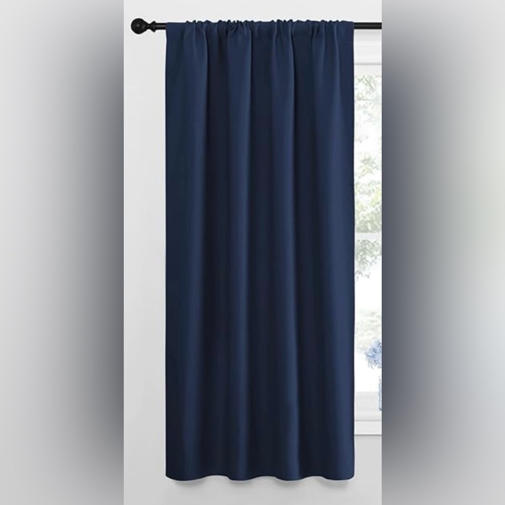 1 Blackout Curtain. Navy. 42x63” All Season Thermal Insulated. Rod Pocket. NWT